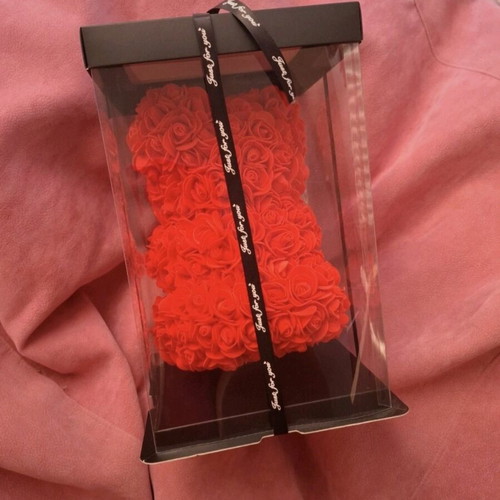 Romantic Bear Made of Red Roses New