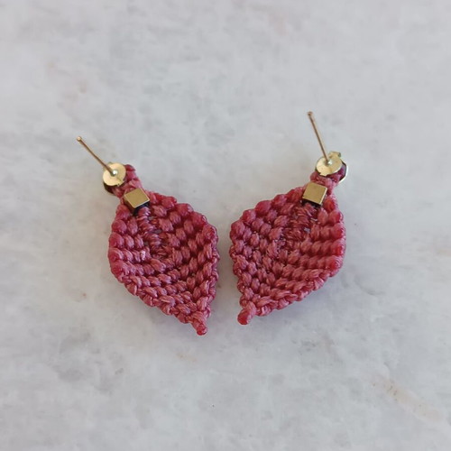 Macrame earrings like new with box now