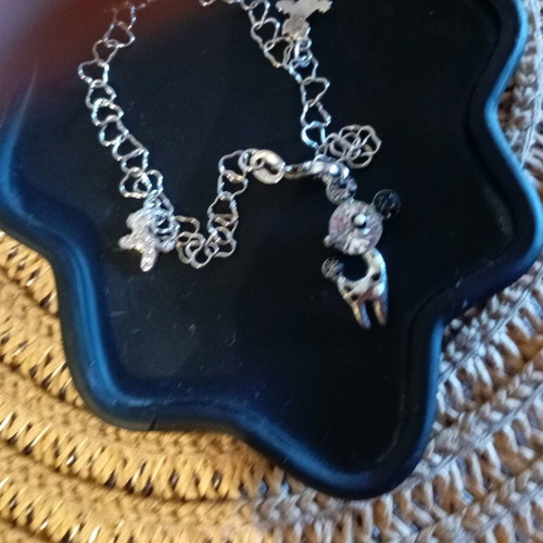 Silver children's bracelet like new with 925 stamp and dog charms