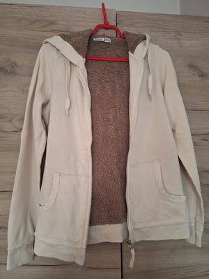 Esmara sweatshirt jacket like new, cream with brown fur lining, size S