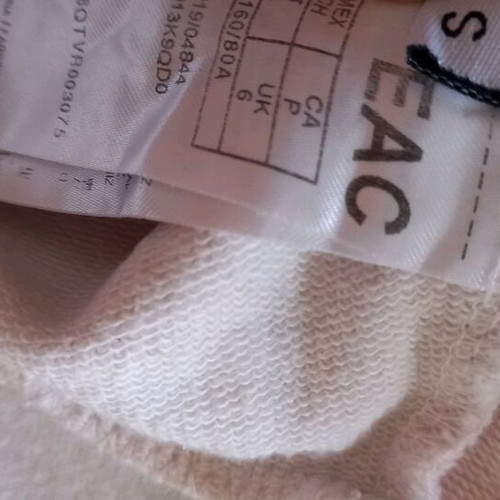 Crop sweatshirt Guess like new, white and pink, size S