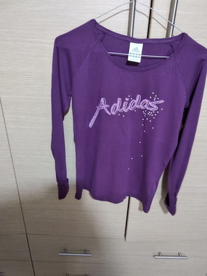 Adidas shirt used, purple, size Small