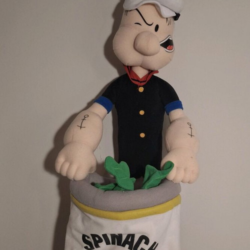 Vintage Popeye used with basket 90s, 56cm collectible decoration