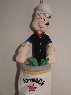 Vintage Popeye used with basket 90s, 56cm collectible decoration