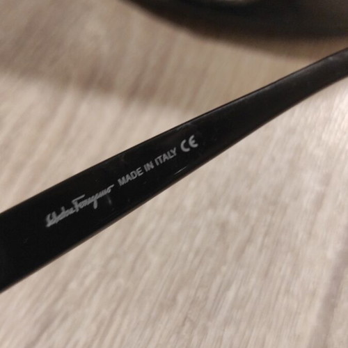 Salvatore Ferragamo sunglasses used, black with case