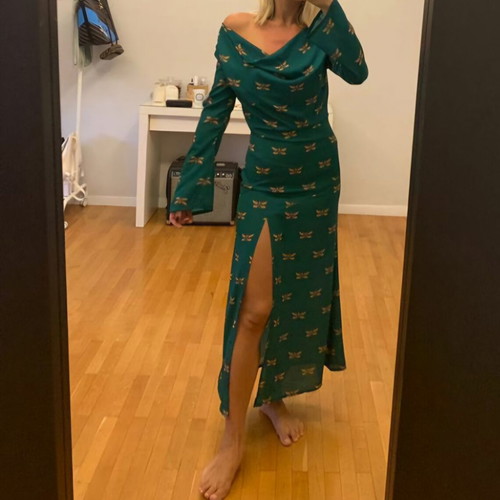 Maxi dress Stefania Vaidani green like new, size S