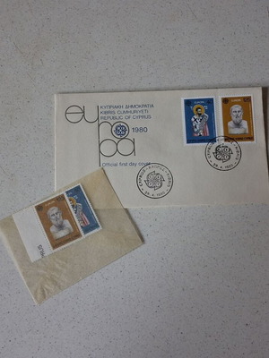 Europa 1980 Cyprus FDC and mint stamps set Makarios & Zenon