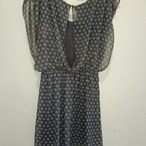 Lynne mini dress like new, printed, size Large, black and green