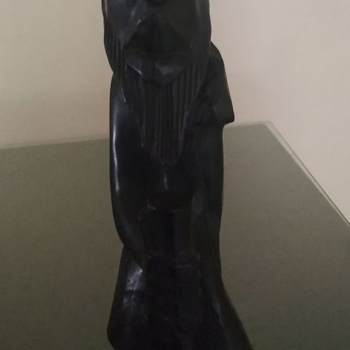 Vintage wooden carved sculpture used from Egypt 30 cm tall