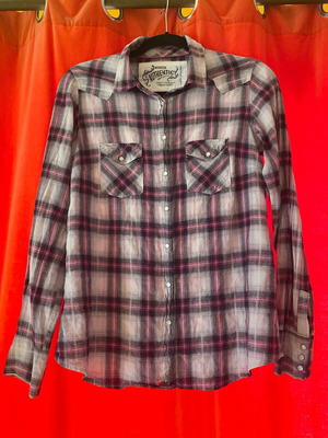 Marks & Spencer cotton shirt like new, white pink XS