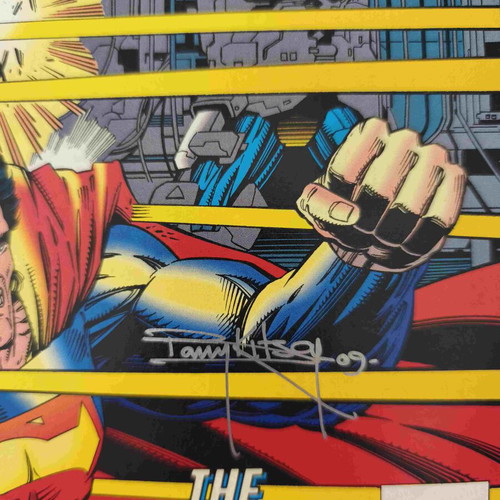 The Adventures of Superman 513 comic book used, signed by Barry Kitson