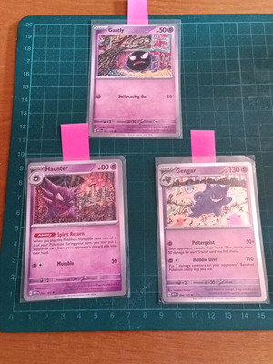 Pokémon 151 σετ 3 καρτών Gastly, Haunter και Gengar