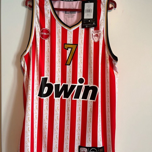 GSA Olympiacos B.C. Anniversary Spanoulis Limited Edition Men's Basketball Jersey New Size Large