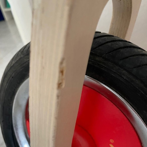 Janod wooden balance bike like new with air wheels