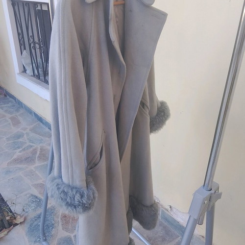 Yell vintage coat used, size S 36, gray turquoise