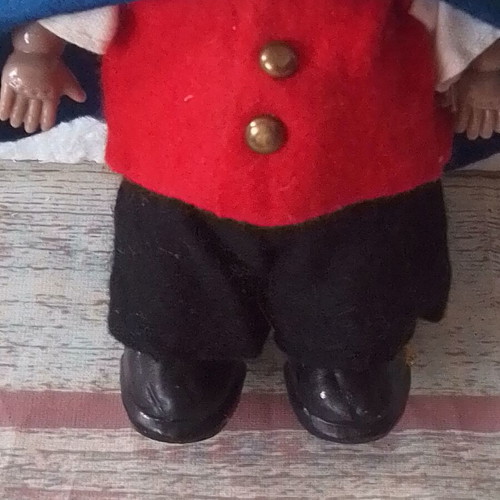 Vintage charming dwarf figure gnome used, plastic with felt