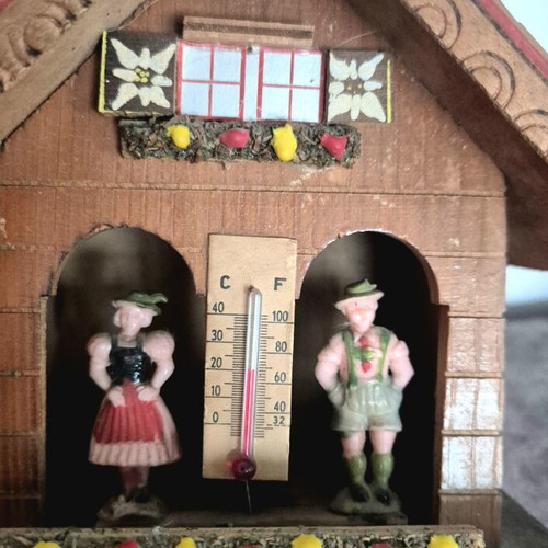 German wooden barometers used, set of two from 1960-70s