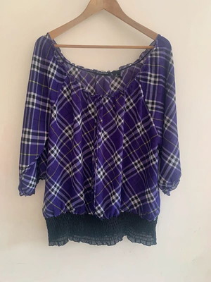 Top XL used, purple, with small pull