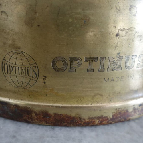 Storm lantern refurbished, brass and copper, model Optimus 300 P