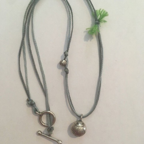Necklace handmade summer like new, blue and silver