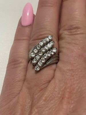 Silver 925 ring with zircon used, size 54