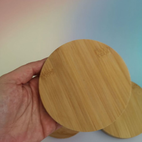 Bamboo Coasters Set of 4 like new, natural wood color