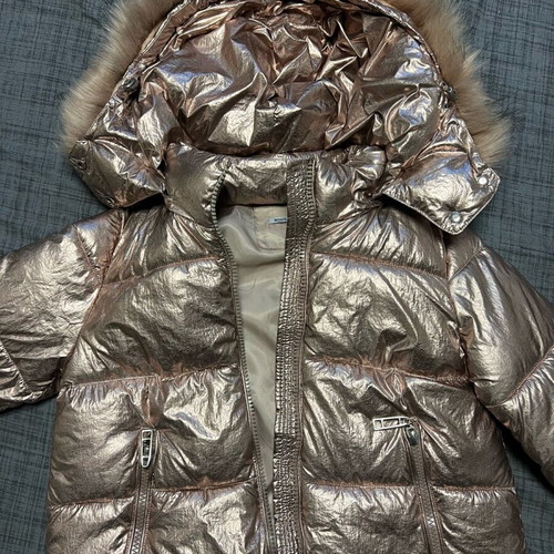 Monte Cervino women's jacket new, metallic pink with fur lining