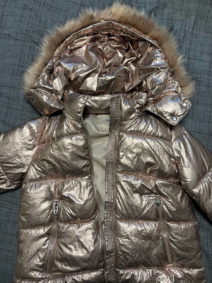 Monte Cervino women's jacket new, metallic pink with fur lining