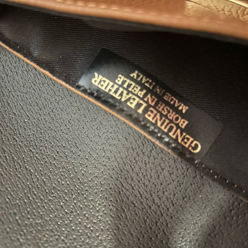 Women's brown shoulder bag new with gold details