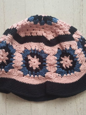 Handmade knitted hat one size 100% cotton yarn
