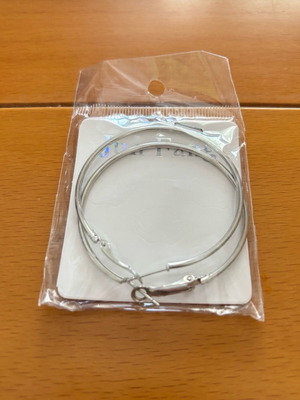 Hoop earrings new, silver