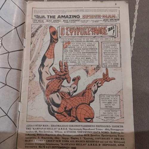 Spider-Man Vintage Comic Issue No 70 1982 Used