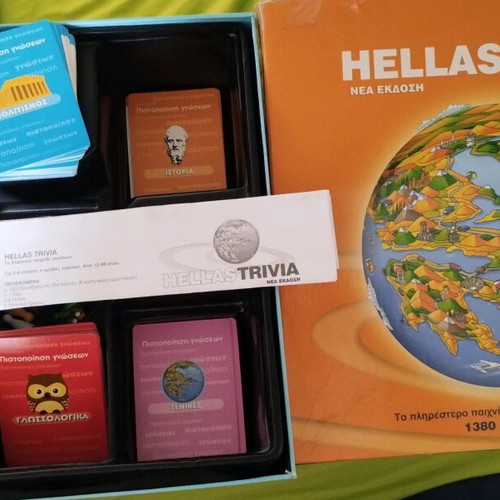Hellas Trivia board game used, knowledge 12+