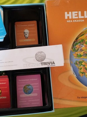 Hellas Trivia board game used, knowledge 12+