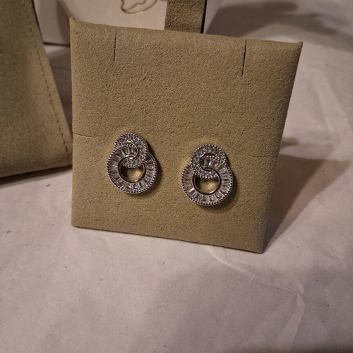 Earrings plated steel and zirconia new with gift packaging
