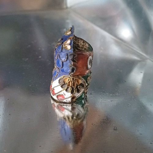 Vintage cloisonné owl collectible, like new, handmade
