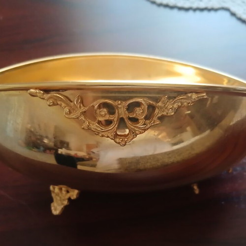 24K Plated BK Gold-Plated Metal Decorative Bowl, vintage