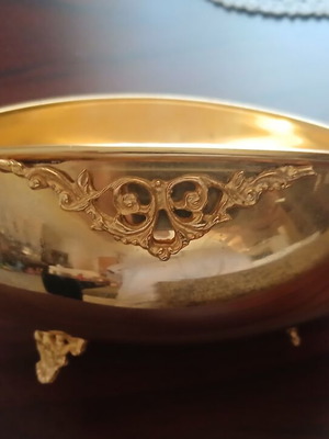 24K Plated BK Gold-Plated Metal Decorative Bowl, vintage