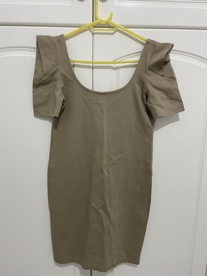Khaki mini dress new, size small, beige