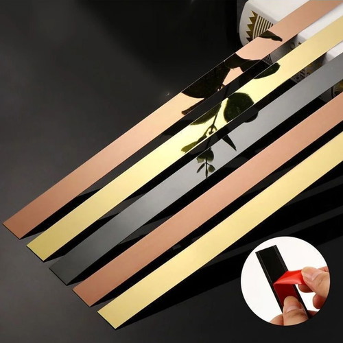 Gold decorative moldings set of 2 with mirror effect