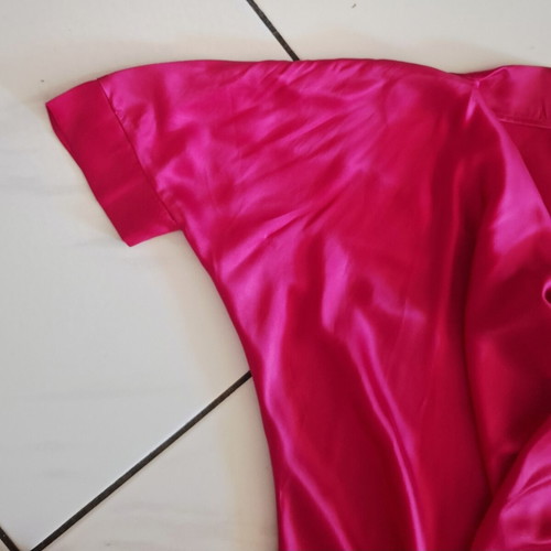 Attic and Barn Satin Silk Dress like new, fuchsia, asymmetrical