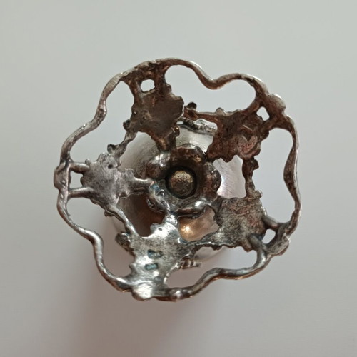 Vintage Antique Egg Cup Sterling Silver 925 with Floral Openwork Base