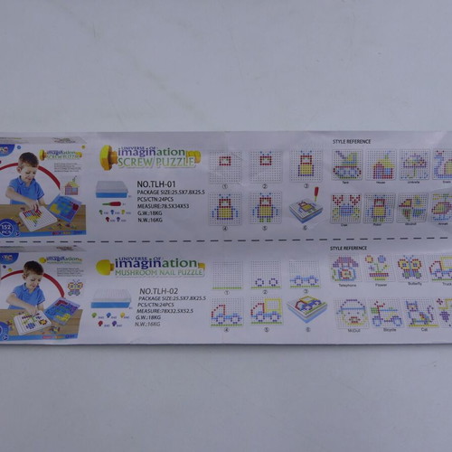 Mushroom Nail Puzzle used, 201 pieces, creative toy