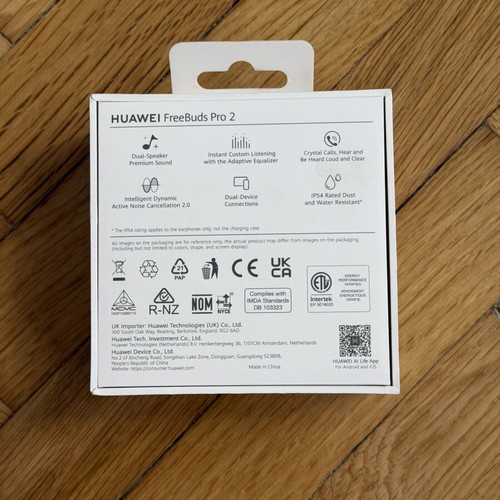 Huawei FreeBuds Pro 2 wireless earbuds used, Silver Blue