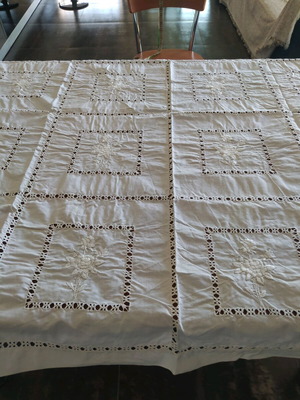Handmade tablecloth new 1.18x1.16 linen fabric