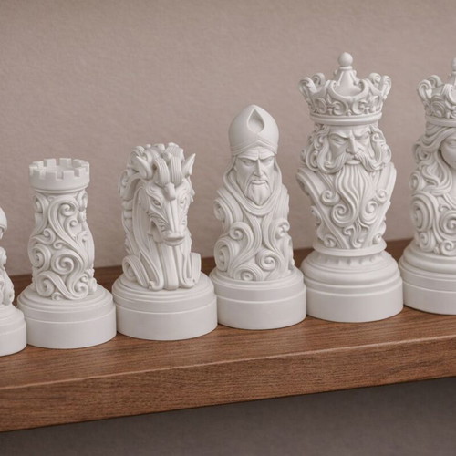 3D Printed Chess Pieces Royal Theme Set of 32 New