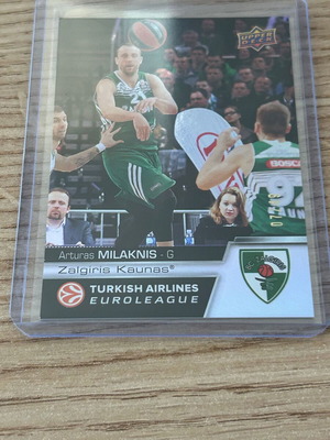 Κάρτα Arturas Milaknis Zalgiris Euroleague Upper Deck 2015-16 Card 7/49 FOIL