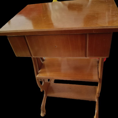 Wooden antique side table with drawer used, small