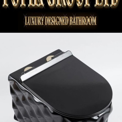 Luxury Black Diamond Wall Hung Toilet new, matte black ceramic