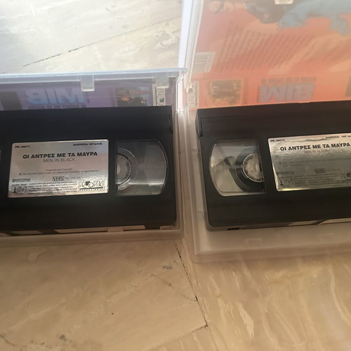 Men In Black animated VHS tapes used, dubbed in Greek, set of 2